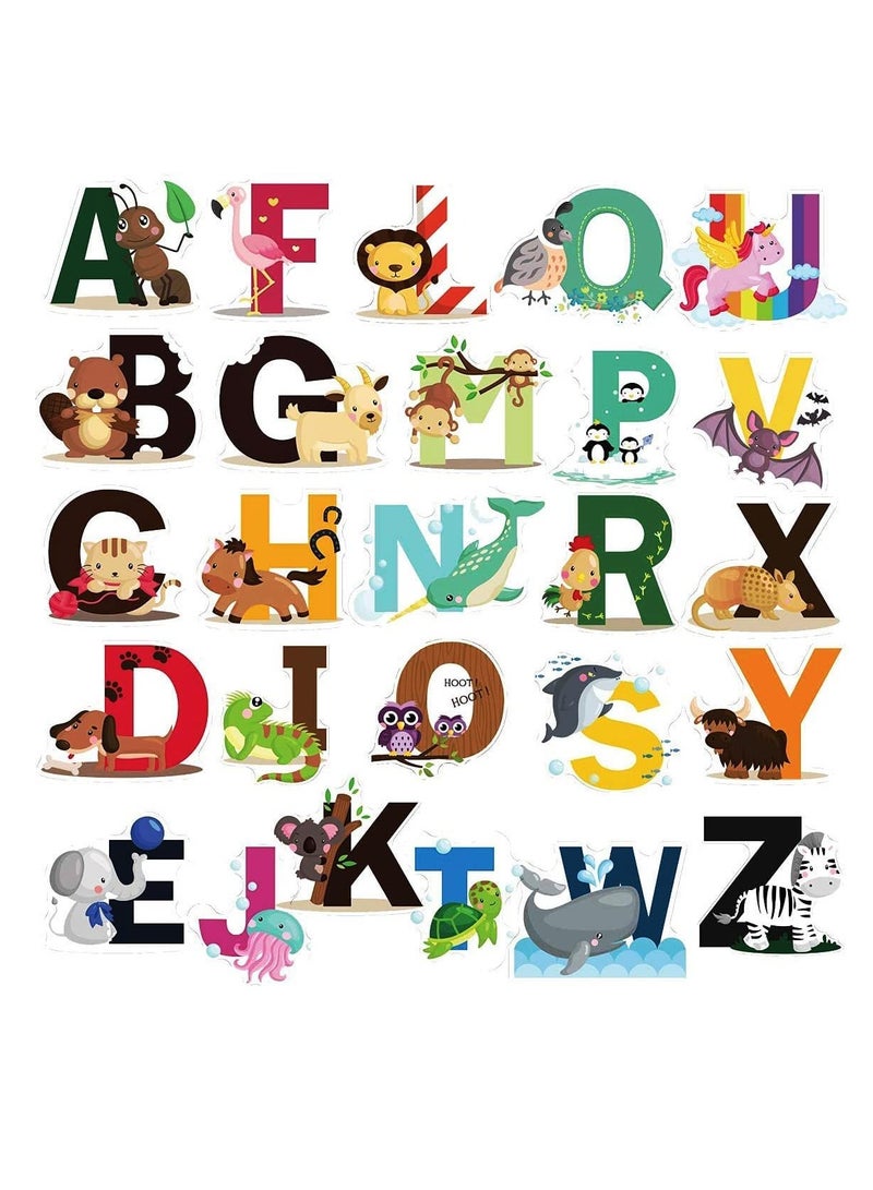 DEKOSH Dekosh animal alphabet kids wall decals peel & stick educational baby stickers for playroom classroom decoration  - Image 1
