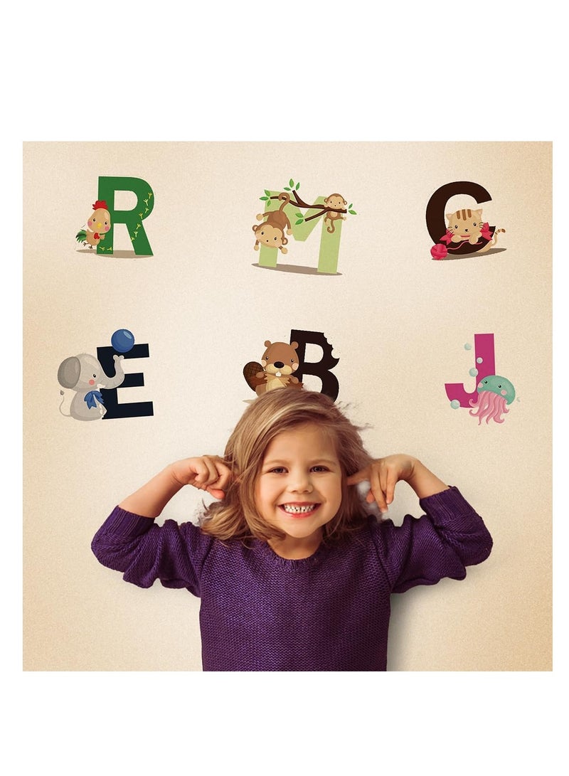 DEKOSH Dekosh animal alphabet kids wall decals peel & stick educational baby stickers for playroom classroom decoration  - Image 2