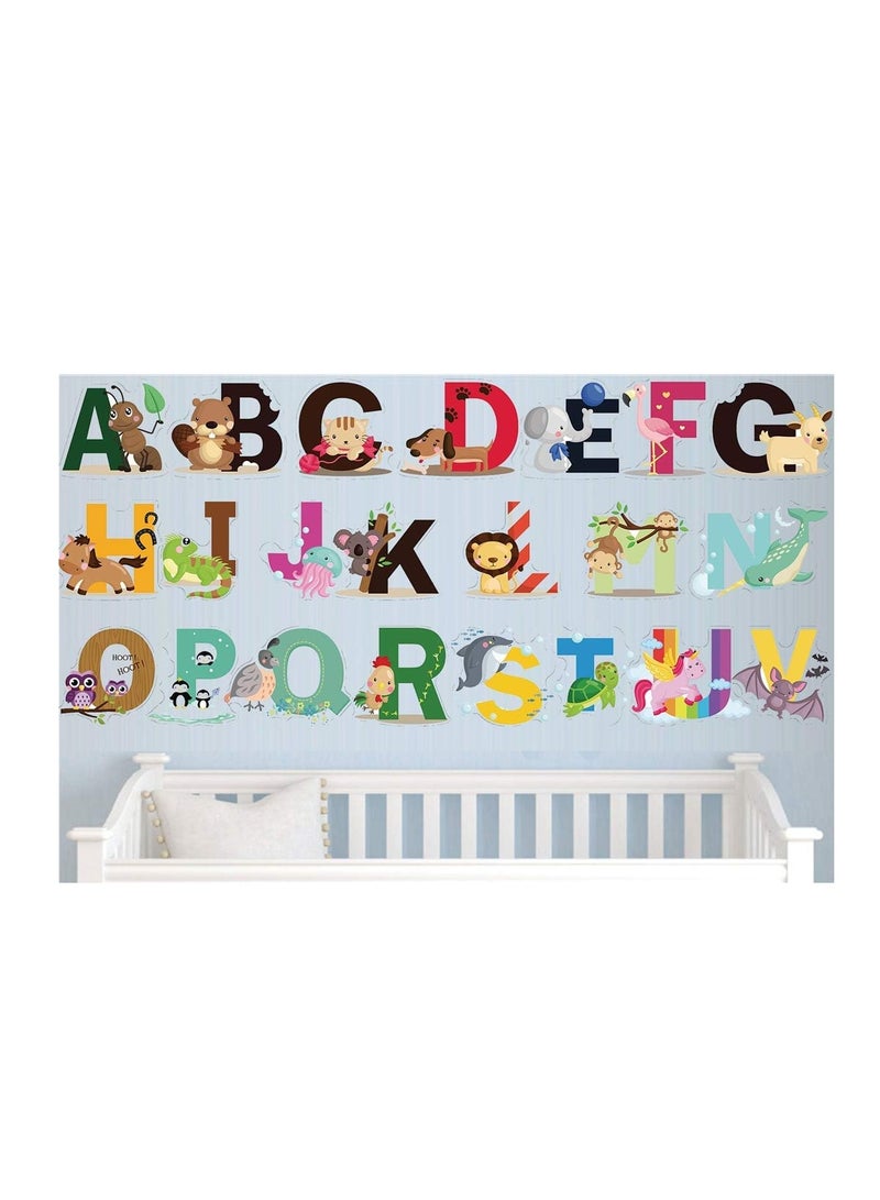 DEKOSH Dekosh animal alphabet kids wall decals peel & stick educational baby stickers for playroom classroom decoration  - Image 3