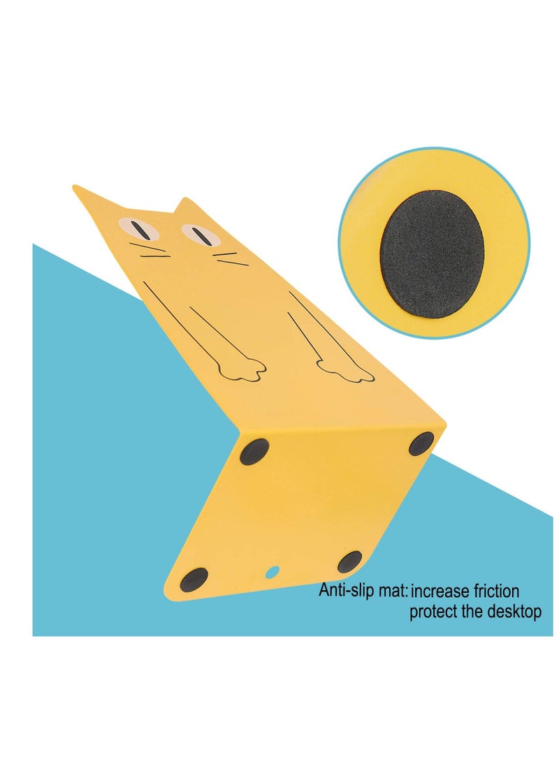 KASTWAVE Book Ends KASTWAVE Cat Metal Bookend, One Pairs Heavy Duty Cat Fashion Style Bookend Book Shelf Holder for school library Shelf Home Office Decoration - Image 3