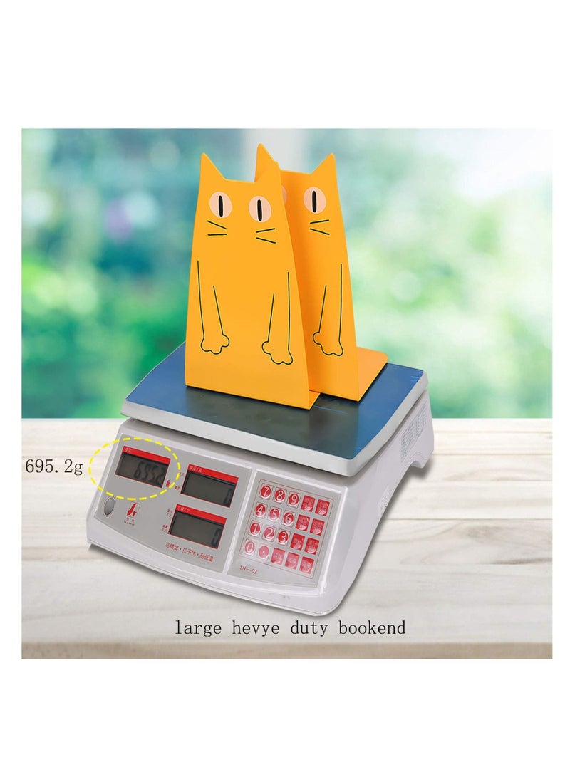 KASTWAVE Book Ends KASTWAVE Cat Metal Bookend, One Pairs Heavy Duty Cat Fashion Style Bookend Book Shelf Holder for school library Shelf Home Office Decoration - Image 4