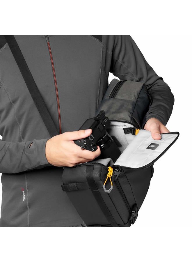 Lowepro Slingshot SL 250 AW III Mirrorless and DSLR Sling Camera Bag with QuickDoor Access and 10 inch Tablet Compartment DSLR Accessories - for Sony A7, iPad, Surface Pro - 300D Ripstop - Grey - Image 3