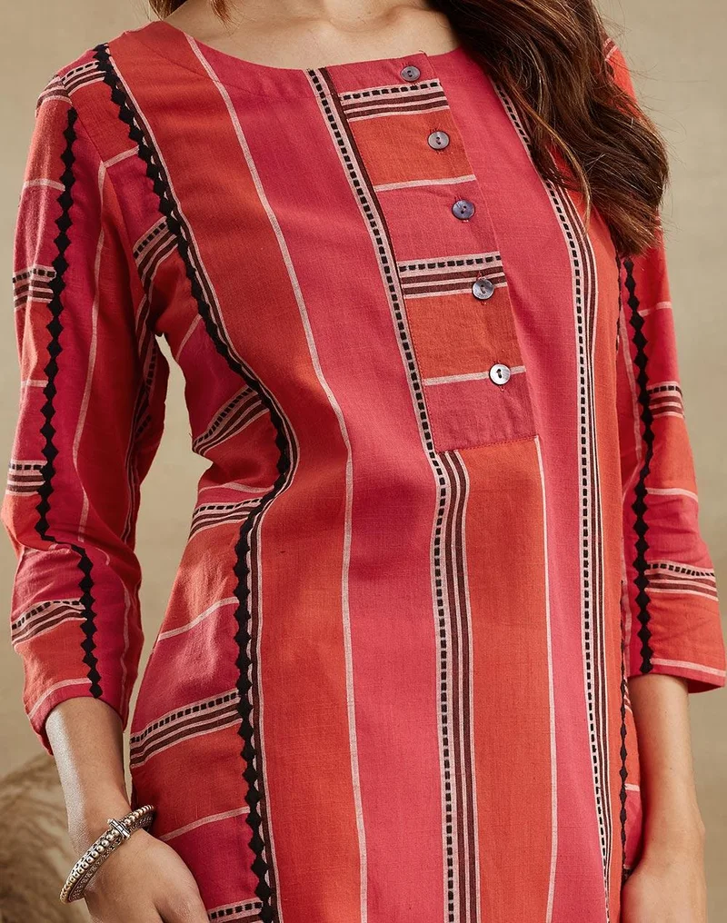 Fabindia  Pink Cotton Long Kurta for Women | Best Price UAE