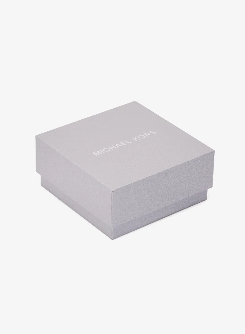 Michael Kors  Michael Kors MK Logo 6.4mm Silver Pavé Logo Huggie Ladies Earrings for Women | Best Price UAE
