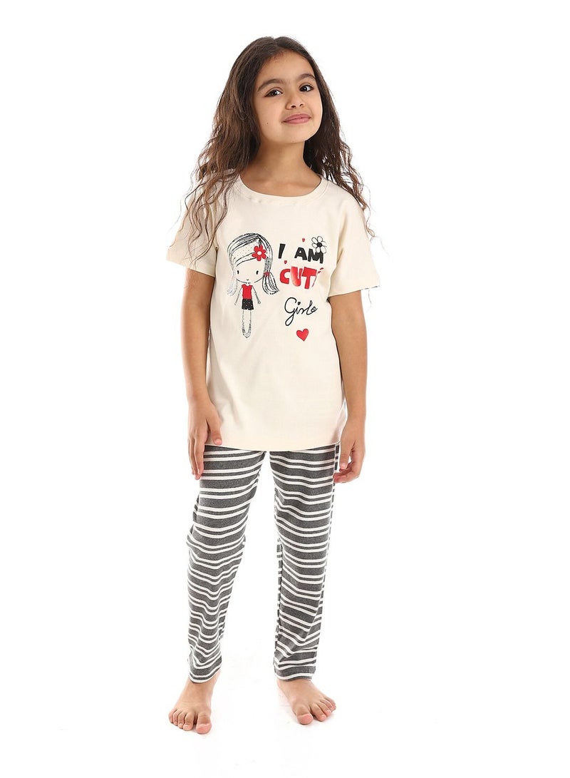 Caesar Printed Top With Pants Pajama Set - Image 1