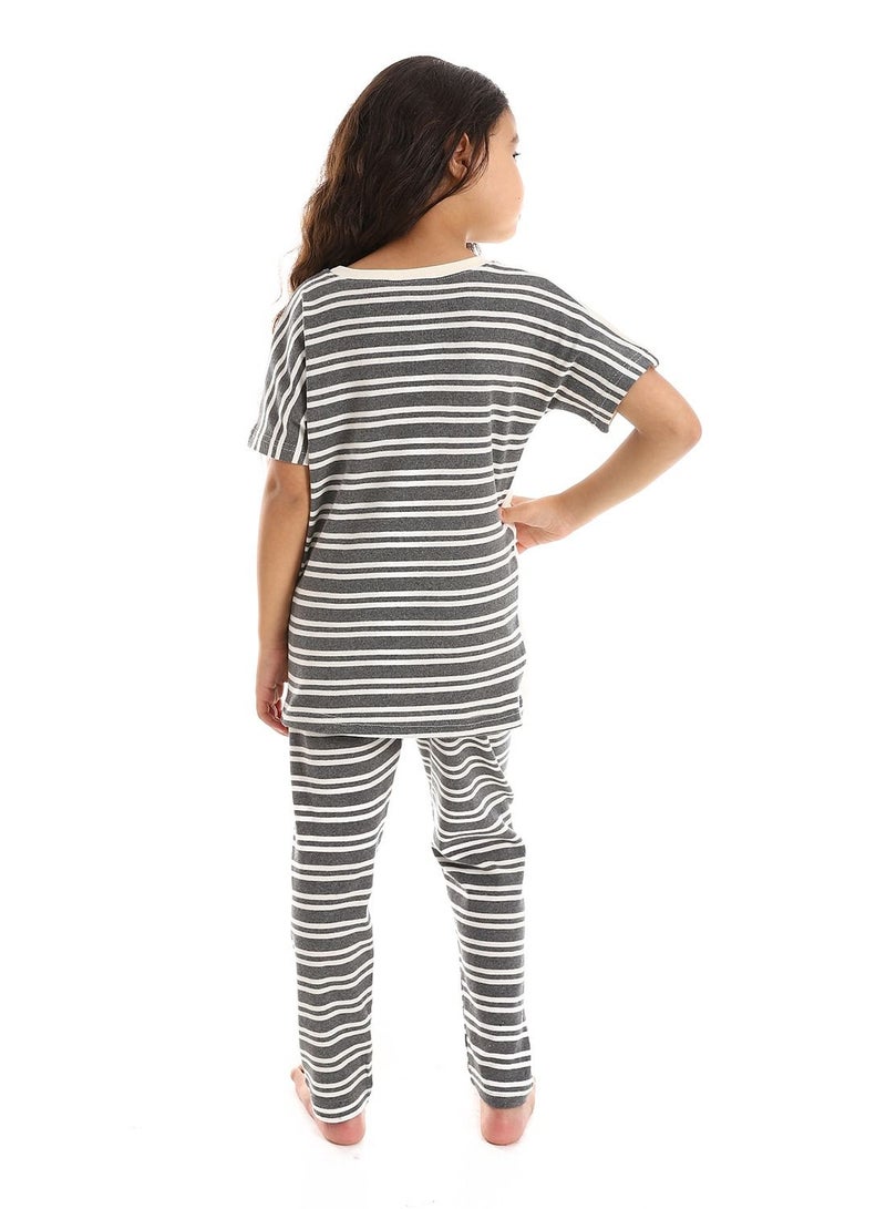 Caesar Printed Top With Pants Pajama Set - Image 4