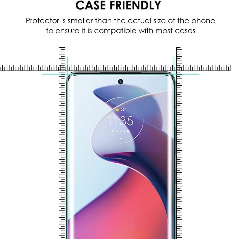 STP FEEL® Premium UV Tempered Glass Screen Protector Guard For Motorola Edge 50 Pro 5G / Moto Edge 50 5G (6.7 Inch) Full Adhesive UV Curved Case Friendly HD+ Clarity (Pack of 1) - Image 4