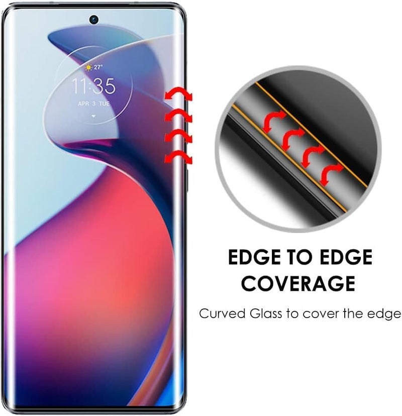 STP FEEL® Premium UV Tempered Glass Screen Protector Guard For Motorola Edge 50 Pro 5G / Moto Edge 50 5G (6.7 Inch) Full Adhesive UV Curved Case Friendly HD+ Clarity (Pack of 1) - Image 5