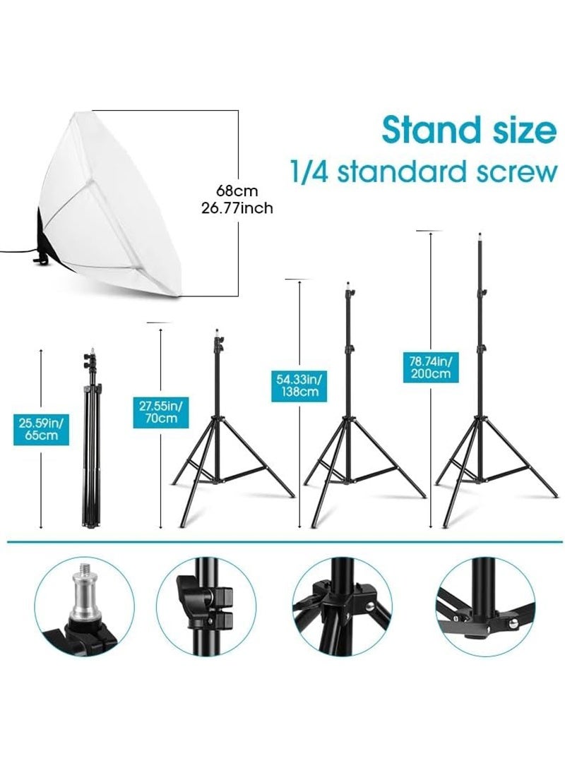 Photography Light Box Lighting Kit with 200W LED Bulb, 3 Colors, Light Box Umbrellas and Carrying Bag for Studio, Product Photography, Portrait Photography - Image 2