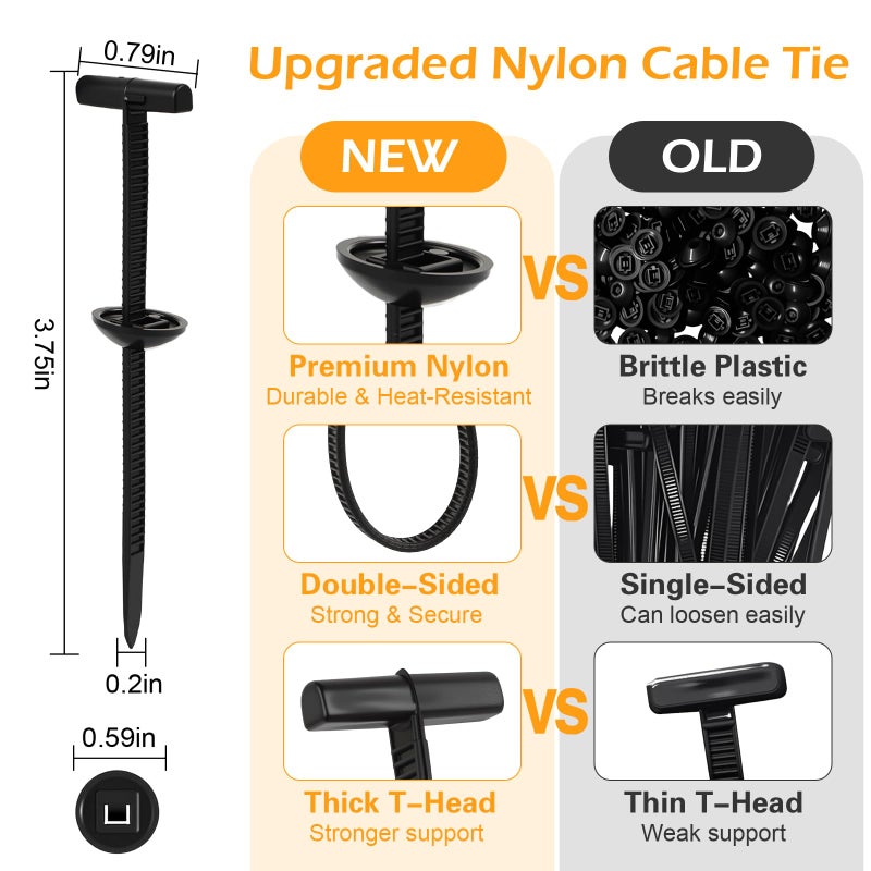 Nistarce Nylon Universal Cable Tie Buckle Cable Tie Buckle Zip Tie Clips for Car Fender Engine Cover Mudguard Fastener Automotive Replacement Screw Fixing 200PCS with Clear Storage Box - Image 4