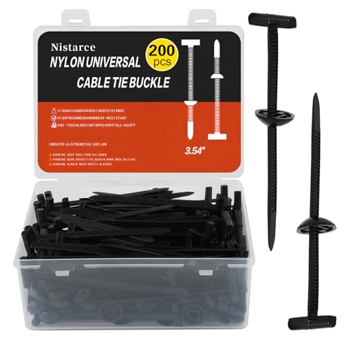 Nistarce Nylon Universal Cable Tie Buckle Cable Tie Buckle Zip Tie Clips for Car Fender Engine Cover Mudguard Fastener Automotive Replacement Screw Fixing 200PCS with Clear Storage Box - Image 1
