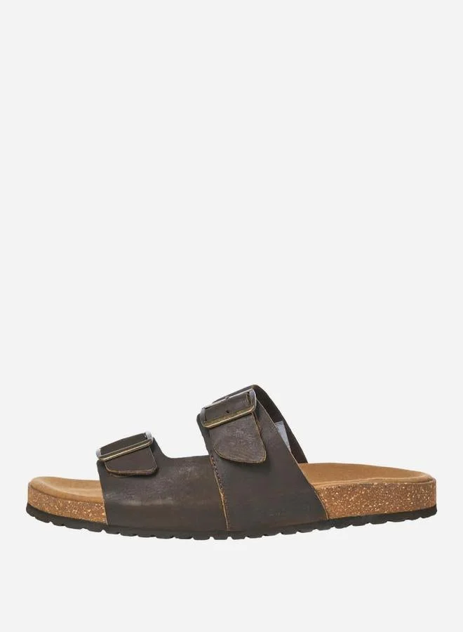 JACK & JONES Jack & Jones Brown Leather Buckle Sandals