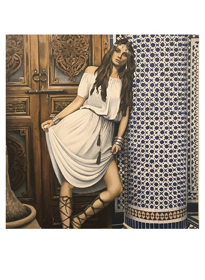 RYN Woman Themed Wall Art White/Beige/Brown 30x30cm - Image 2