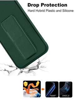 Wtech Hand Grip Foldable Magnetic Kickstand Wrist Strap Finger Grip With Built-In Iron Case Cover For Xiaomi Redmi 13C 4G 2023 / Xiaomi Poco C65 4G 2023 Dark Green  - Image 5