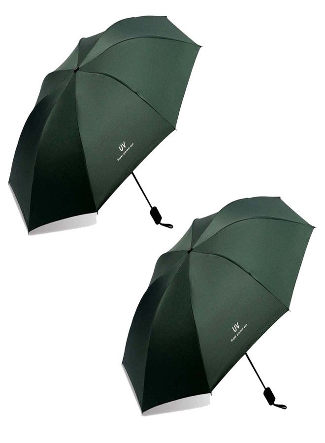 KEKEMI 3 Fold UV Plain Automatic Sun & Rain Umbrella for Men & Women (Pack of 2) - Image 1