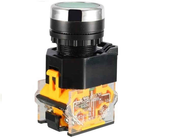KAMSTEALTH 22mm NC NO Momentary Panel Mount Control Push Button Switch Green Push Button Switch