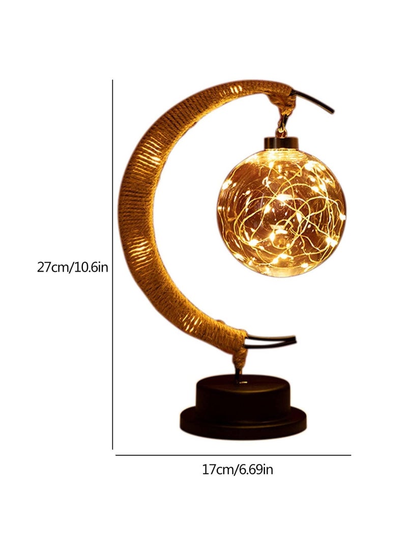 ياكيتر مصباح القمر,زينة رمضان للمنزل,زينة عيد مبارك,زينة أضواء رمضان,مصباح قمري مسحور,ديكور طاولة رمضان,ضوء غالاكسي,ضوء ليلي القمر,مصباح يعمل بالبطارية - Image 5