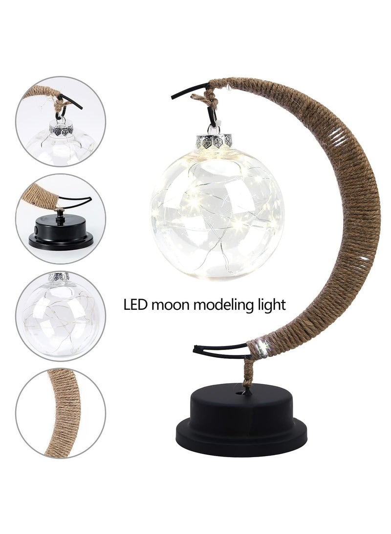 ياكيتر مصباح القمر,زينة رمضان للمنزل,زينة عيد مبارك,زينة أضواء رمضان,مصباح قمري مسحور,ديكور طاولة رمضان,ضوء غالاكسي,ضوء ليلي القمر,مصباح يعمل بالبطارية - Image 3