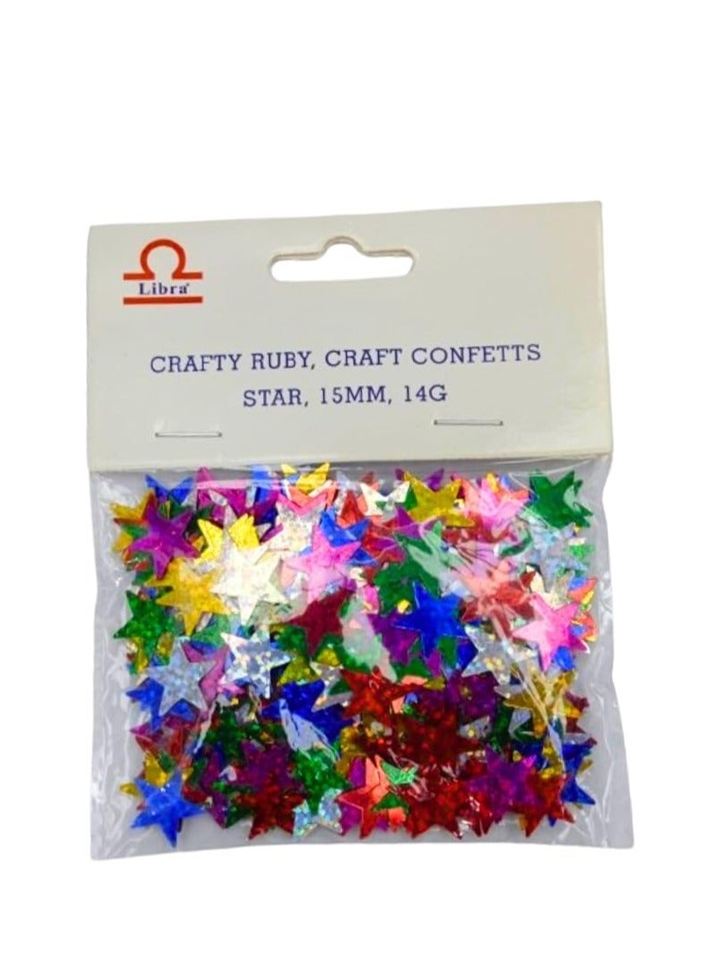 Libra CRAFT RUBBY CRAFT CONFETTS STAR 14G 15MM - Image 1