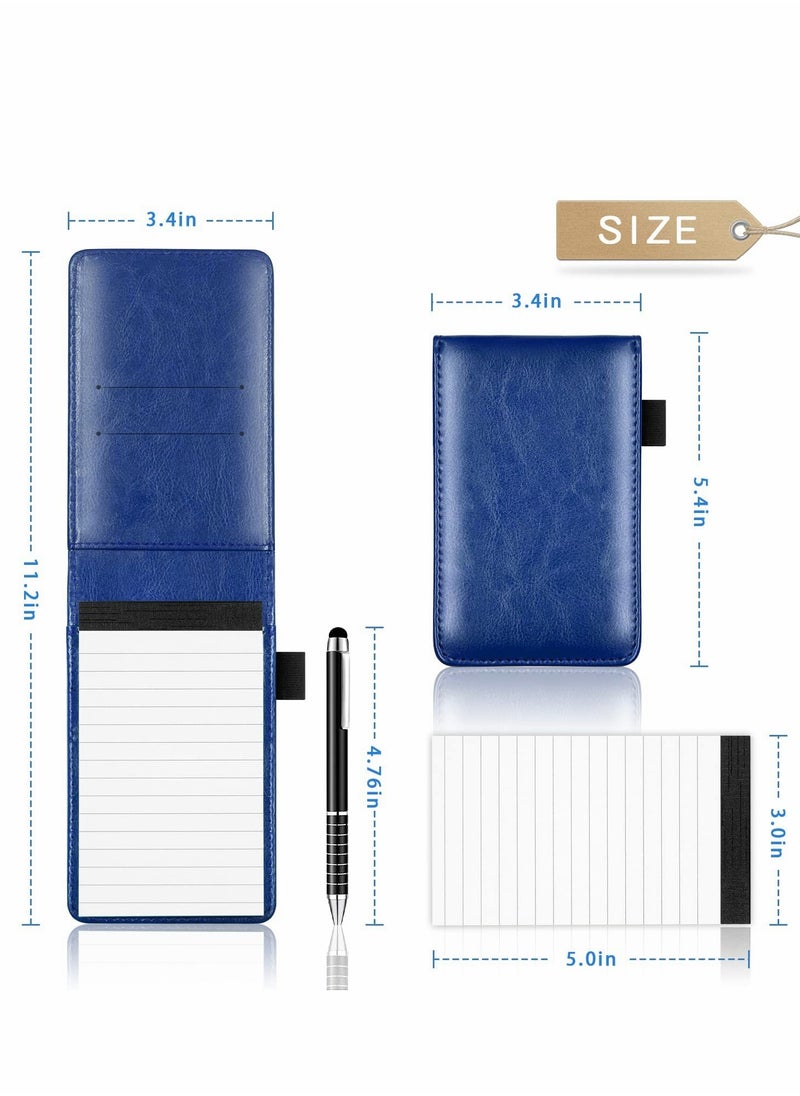 Excefore - Mini Pocket Notepad Set, 14 x 9 CM Pocket Notepad Holder with Metal Pen, 50 Lined Sheets - Image 1