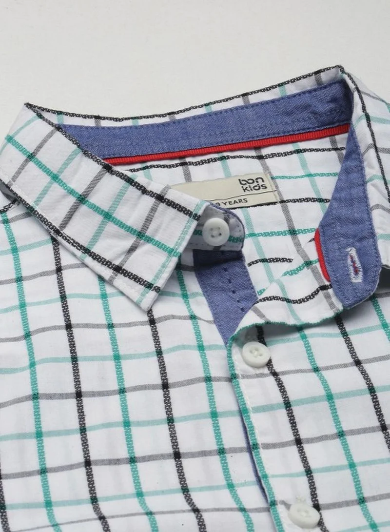 بونكيدز Regular Long Sleeve Printed Multicolour Cotton Shirt For Boys 100 % Cotton