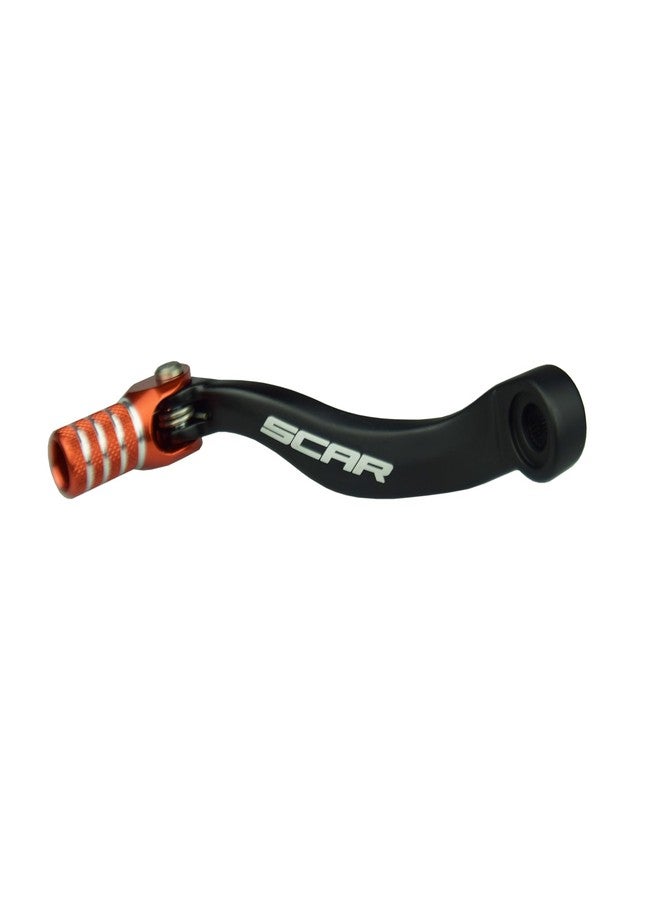 SCAR Folding Gear Shift Lever Shifter Pedal Forged Compatible with KTM SXF EXCF 125 150 450 500 17-23 Husqvarna - Orange - Image 1