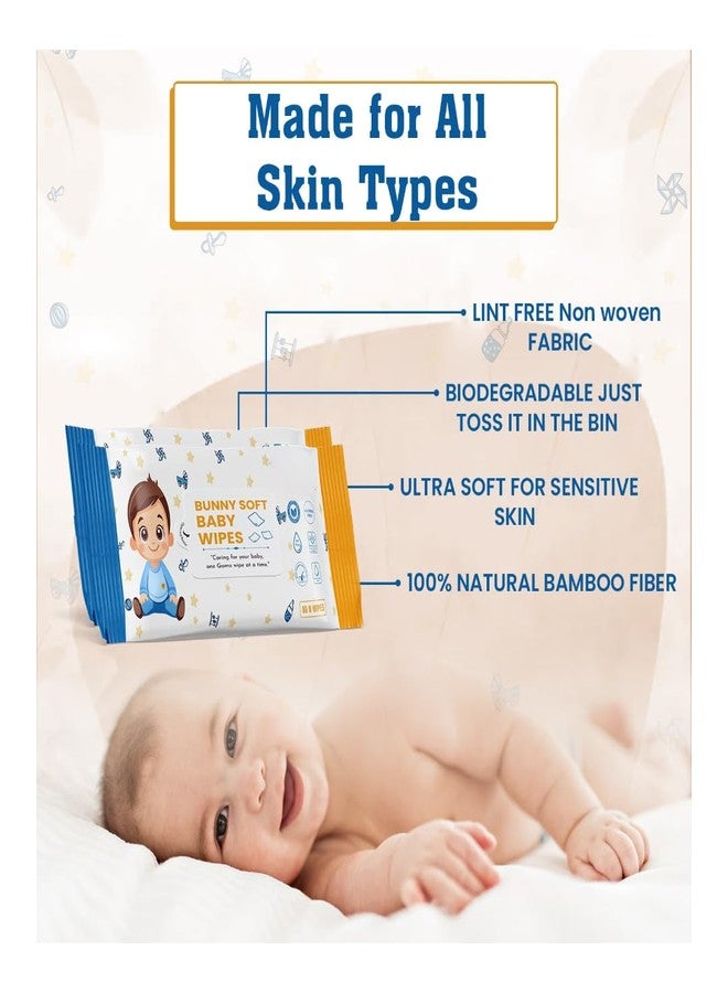 WROXTY Soft Cleansing Baby Wipes with Lid | Extra Thick & Moist Wet Wipes for Baby's Natural Baby Wet Wipes | 80 Wipes (Pack Of 4) - Image 3