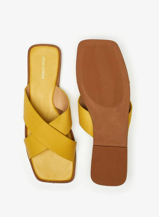 shoexpress Women Textured Slip-On Sandals