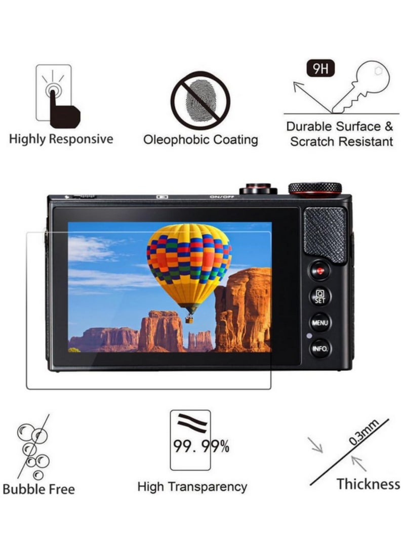 2 حافظة شاشة زجاج مقوى لـ Canon G9X G9X II G7X G7X II Mark 2 Mark II G5X G9 G7 G5 X G1X III G1X III M6 M100 M50 - حماية شاشة LCD للكاميرا (عبوتين) - Image 4