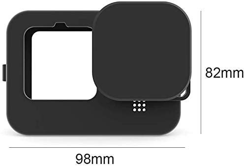 Mizi Silicone Sleeve Housing Case for GoPro Hero 9/10 Black/11/12, Cover With Lanyard + Lens Cap - (Black) - Image 3
