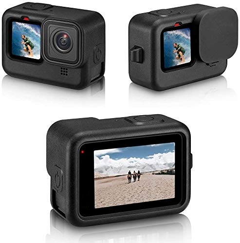 Mizi Silicone Sleeve Housing Case for GoPro Hero 9/10 Black/11/12, Cover With Lanyard + Lens Cap - (Black) - Image 2