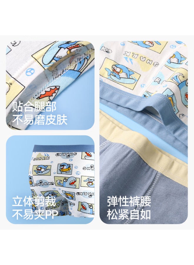 Hodo Boys' Cotton Breathable Antibacterial Boxer Briefs For Kids, 4-pack