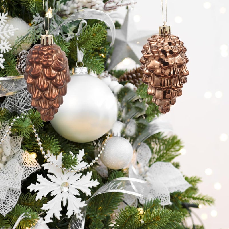 klarako Christmas Pinecone Ornament 8pcs Natural Pine Cones Fall Hanging Pine Cone Pendant with String Holiday Hanging Ornament for Thanksgiving Tree Decoration Harvest Autumn Craft Accessory - Image 3