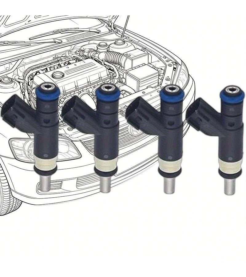 4pcs Fuel Injectors For Chrysler Sebring Avenger Caliber Journey Jeep Compass L4 2.4L 2.0L 2008 2009 2010 2011 2012 2013 2014 2015 2016 As Picture Shown - Image 1