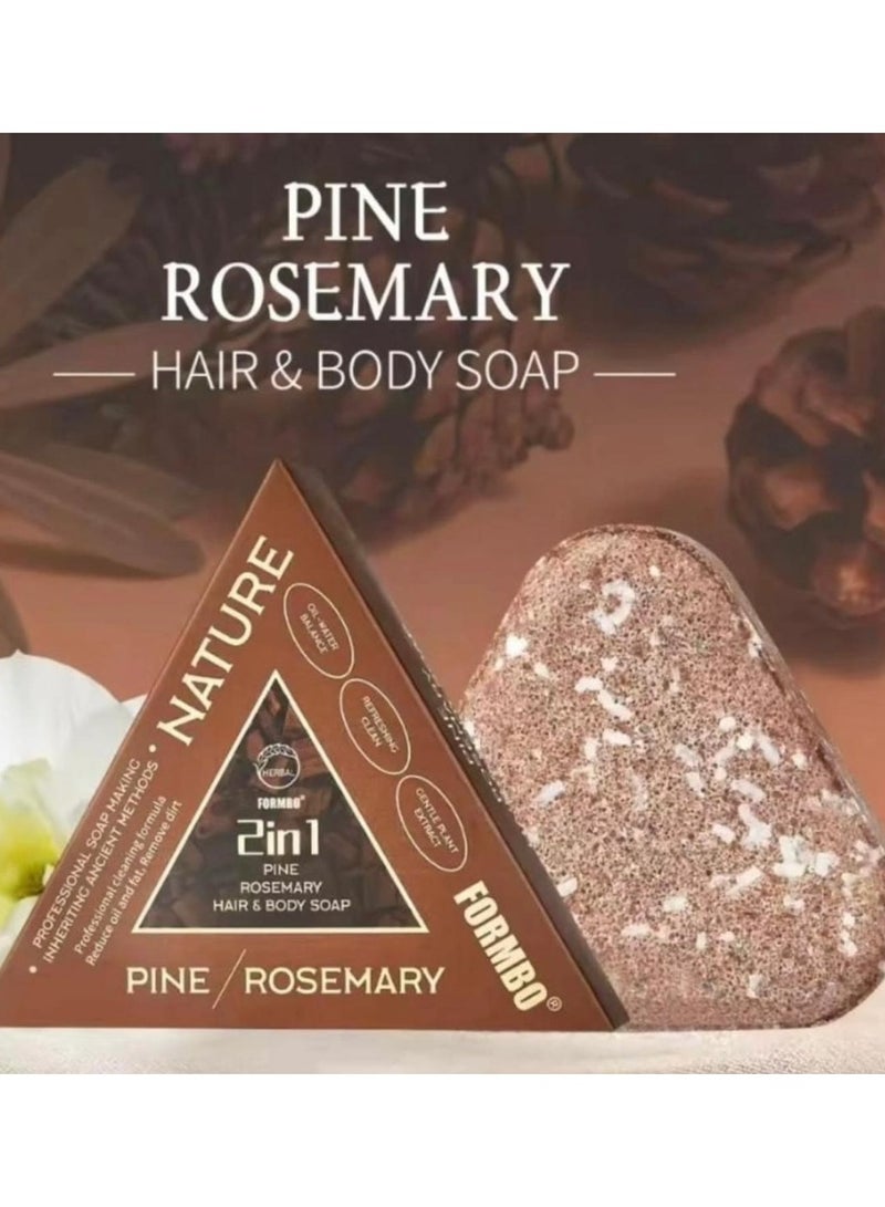 2-in-1 Pine & Rosemary Hair and Body Soap 120g – Purifying Cleanser for Skin & Scalp
