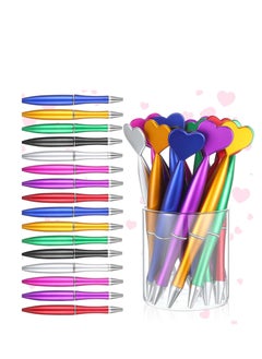 Y&D Heart Shaped Pens Ballpoint Spin Office 1 mm Black Gel Ink Rollerball Kids  Party Favor for School Supply (48 Pieces Multicolor)  - Image 1