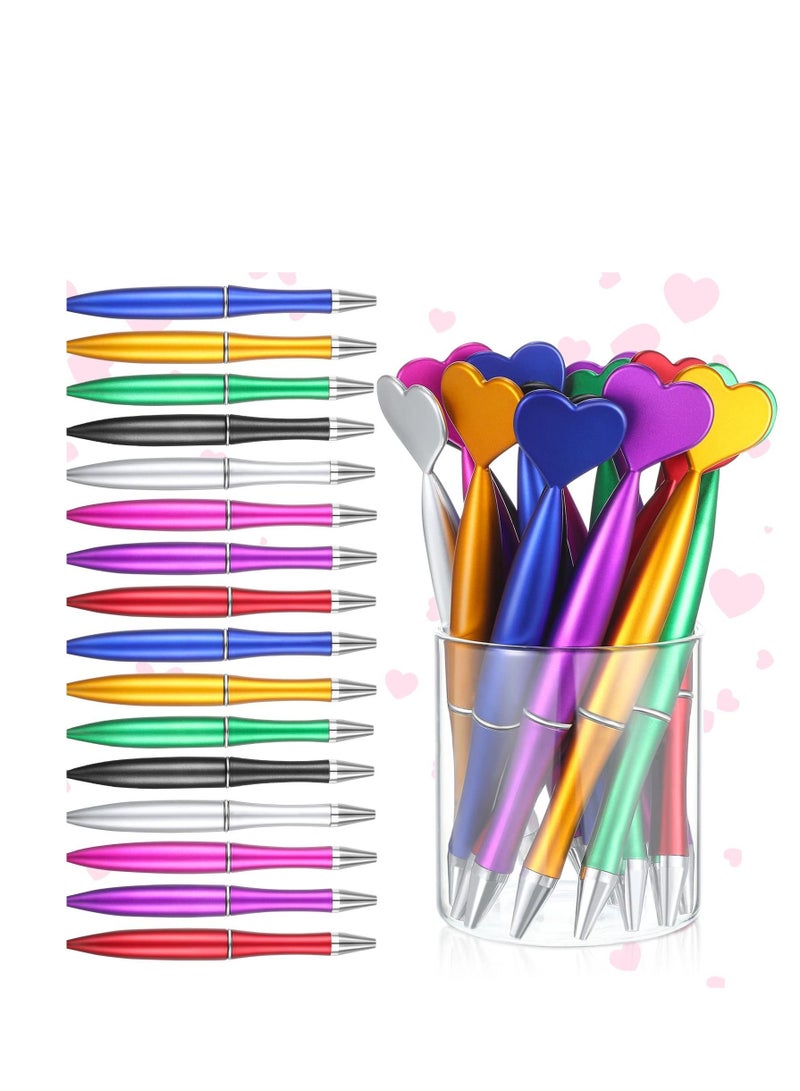 Y&D Heart Shaped Pens Ballpoint Spin Office 1 mm Black Gel Ink Rollerball Kids  Party Favor for School Supply (48 Pieces Multicolor) - Image 1