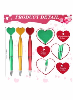 Y&D Heart Shaped Pens Ballpoint Spin Office 1 mm Black Gel Ink Rollerball Kids  Party Favor for School Supply (48 Pieces Multicolor)  - Image 2