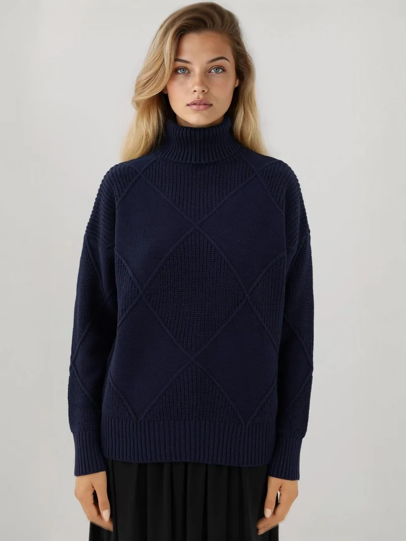 HICCUP Turtleneck Knit Sweater