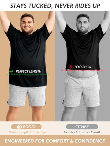 BOOJO 3 Pack Men's Big and Tall Shirts - Short Sleeve Workout Quick Dry T-Shirts Crew Neck Moisture Wicking Tshirts (3XL-5XL) - Image 3