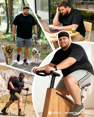 BOOJO 3 Pack Men's Big and Tall Shirts - Short Sleeve Workout Quick Dry T-Shirts Crew Neck Moisture Wicking Tshirts (3XL-5XL) - Image 2