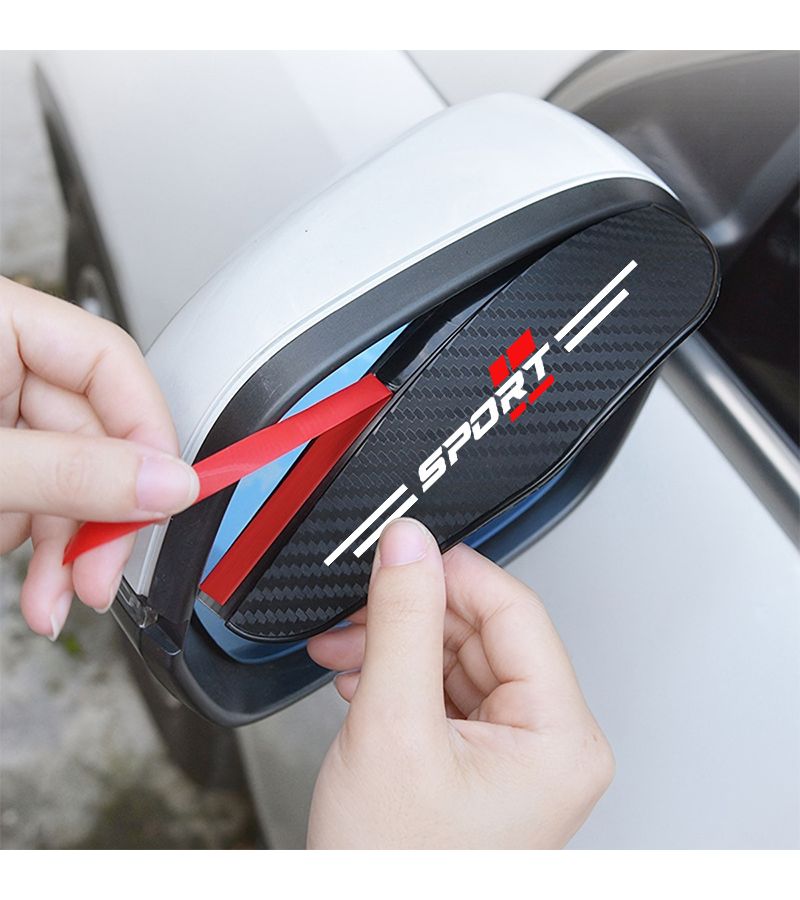 2 Pack Car Rearview Mirror Rain Cover No Drilling Required Easy Install Sun Visor - Image 5