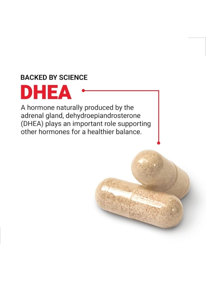 Force Factor DHEA 25mg, DHEA Supplement for Women & Men | Support Hormone Balance & Healthy Mood 100 Vegetable Capsules - Image 3