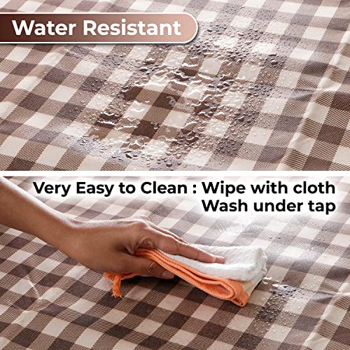HOKIPO Large Foldable Waterproof And Sandproof Square Picnic Mat Blanket For Beach, Garden, Camping, 6.5X6.5 Feet, Checks Brown (Ar3921) - Image 4