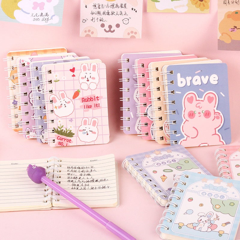 Creative Cartoon Rollover Coil Book Cute A7 Coil Book Notepad 80 Words Book Primary School Prize - Image 3