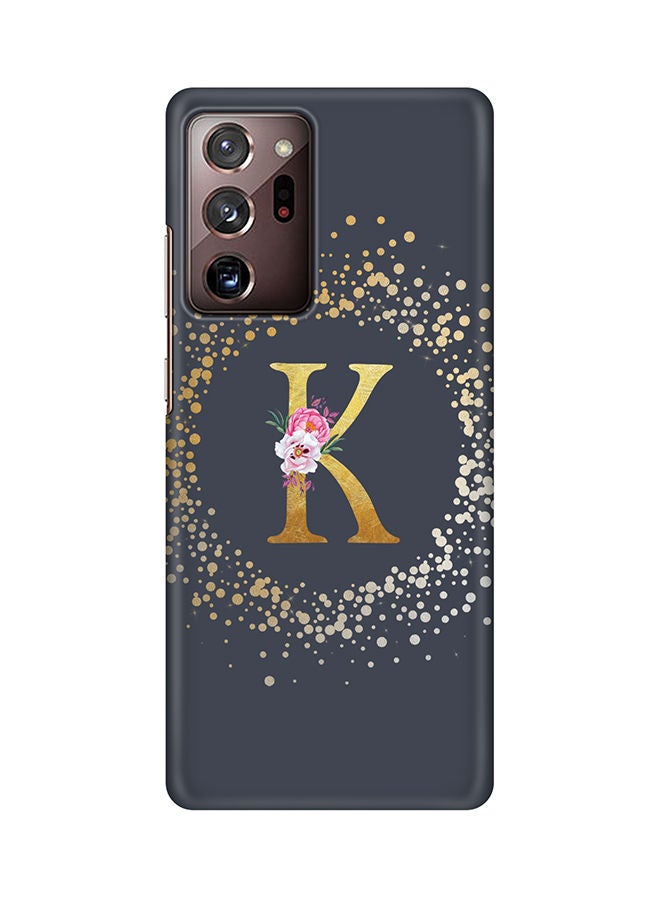 Stylizedd Monogram Slim Cover for Samsung Galaxy Note 20 Ultra Case Custom Initials Letter Floral Pattern Snap Series Mobile Cover Matte Alphabet  - K (Grey)