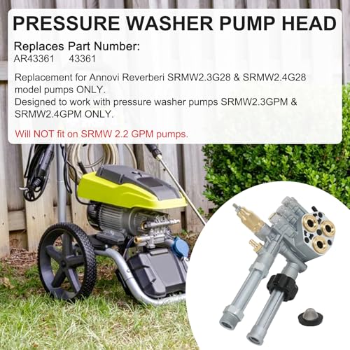 RALZAOTO Complete Pump Head with Unloader Installed Thermal Relief Valve Replacement for Annovi Reverberi Pressure Washer Pump Head AR43361 SRMW23G28 SRMW24G28 - Image 3