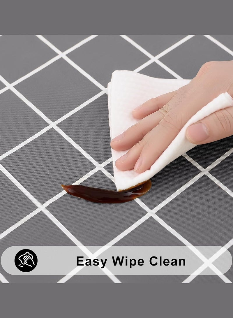 Tablecloth, Thin waterproof and oil resistant table cover, Cuttable table protector with mesh pattern, Easy to clean foldable tablecloth for kitchen, dining room, parties, picnics and home use 54 x 71 inches (Gray) - Image 4