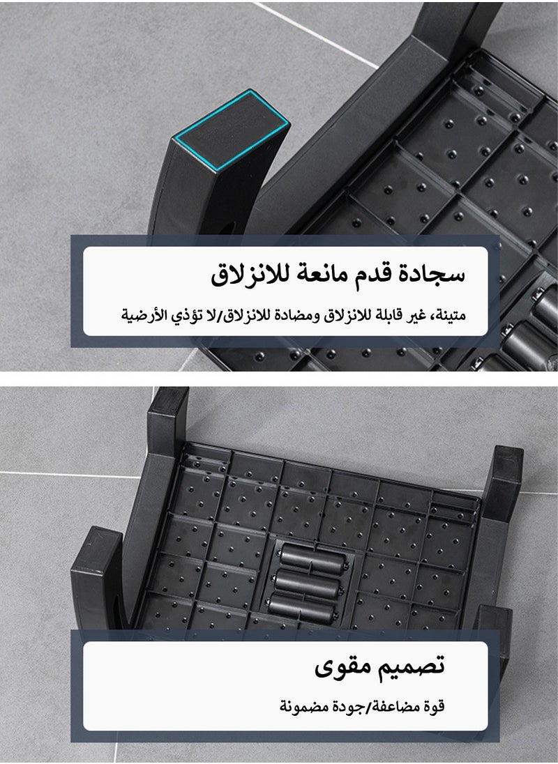عربست مسند للقدمين تحت المكتب في العمل مسند للقدمين قابل للتعديل مع مسند للقدمين تحت المكتب في العمل مزود بملمس تدليك وبكرة كرسي مريح للقدمين مع 6 ارتفاعات للمنزل، المكتب، المكتب، المدرسة أسود  - Image 4