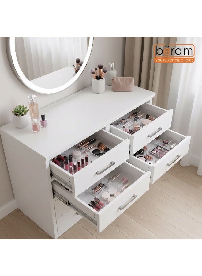 Beram 25PCS Clear Drawer Organizer Set – Transparent PET Storage Bins with Non-Slip Base, Includes 8 Small, 8 Medium, 6 Large & 3 XL Sizes, Stackable Multi-Purpose Containers for Makeup, Kitchen, Office & Bathroom - Image 3